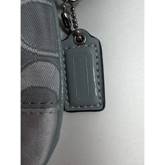 Coach Signature Gray Wristlet Pouch with mini hang tag 7”x4.5” - Picture 5 of 10